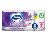 Zewa Deluxe Aqua Tube Lavender Dreams Parfumovaný toaletný papier 150 útržkov 3-vrstvový 8 ks, splachovací