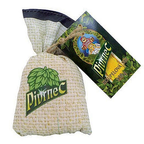 Bohemia Gifts Pivrnec Pivné pre stimuláciu a uvoľnenie napětísůl do kúpeľa v plátenom sáčku 150 g