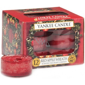 Yankee Candle Red Apple Wreath - Veniec z červených jabĺčok vonná čajová sviečka 12 x 9,8 g