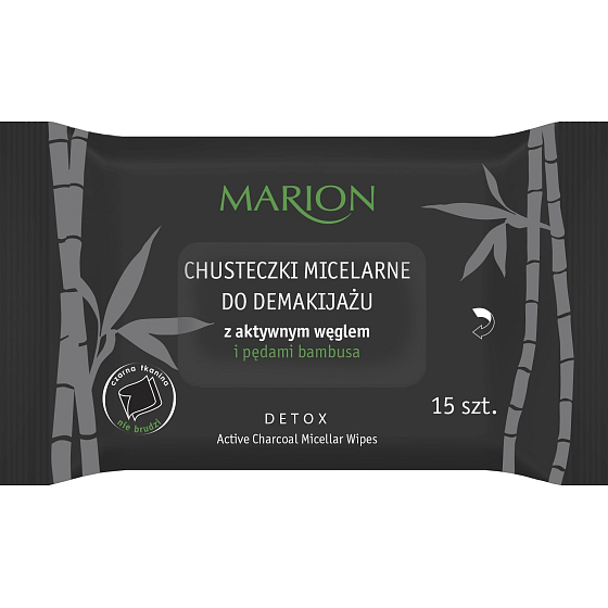 Marion Detox Active Charcoal micelárny vlhčené odličovacie obrúsky 15 kusov