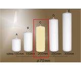 Lima Gastro hladká sviečka slonová kosť valec 70 x 200 mm 1 kus