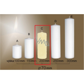 Lima Gastro hladká sviečka slonová kosť valec 70 x 200 mm 1 kus