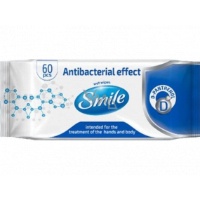 Smile Wet Wipes vlhčené obrúsky na ruky a telo s antibakteriálnym efektom 60 kusov