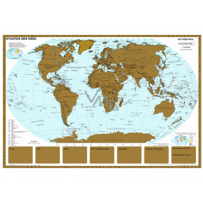 Naga Nástenná mapa sveta laminovaná Stieracia mapa sveta 97 x 67 cm
