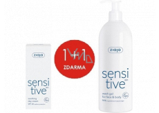 Ziaja Sensitive Skin SPF 20 upokojujúci denný krém na zníženie podráždenia 50 ml + Sensitive Skin krémový umývací gél na citlivú pleť 400 ml, duopack