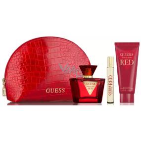 Guess Seductive Red toaletná voda pre ženy 75 ml + telové mlieko 100 ml + toaletná voda 15 ml miniatúra + puzdro, darčeková sada pre ženy