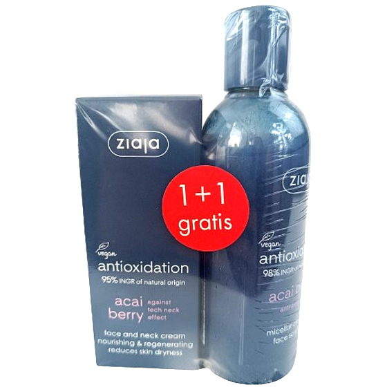 Ziaja Acai Berry výživný regeneračný krém na tvár a krk 50 ml + Acai Berry micelárny gél na tvár 200 ml, duopack