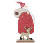 Santa drevený s taškou 12,5 x 23,5 cm