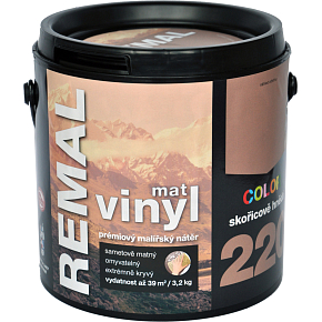 REMAL Vinyl Color mat umývateľná farba na stenu, 220 škoricovo hnedá, 3,2 kg