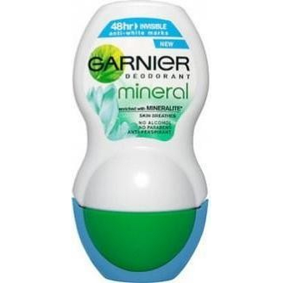 Garnier Mineral Ultra Dry Invisible Anti-White Marks guličkový dezodorant roll-on pre ženy 50 ml