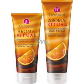 Dermacol Aroma Ritual Belgická čokoláda Harmonizujúci telové mlieko 200 ml + sprchový gél 250ml, kozmetická sada
