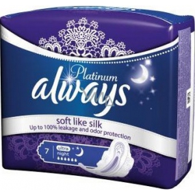 Always Platinum Ultra Night hygienické vložky s krídelkami 7 kusov