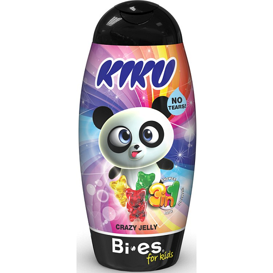 Kiku Crazy Jelly 3v1 sprchový gél, šampón a pena pre deti 250 ml
