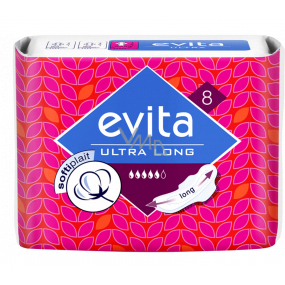Evita Ultra Long Softiplait hygienické vložky s krídelkami 8 kusov