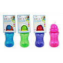 First Steps 12+ fľaša so slamkou pre deti zelená 310 ml