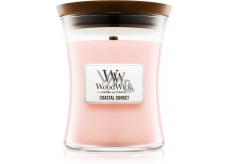 WoodWick Coastal Sunset - Západ slnka na pobreží vonná sviečka s dreveným knôtom a viečkom sklo malá 85 g