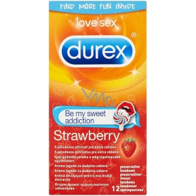 Durex Strawberry kondóm s jahodovou príchuťou pre extra zábavu nominálna šírka: 56 mm 12 kusov