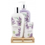 Bohemia Gifts Botanica Levanduľa tekuté mydlo 300 ml + telové mlieko 250 ml + tuhé mydlo 100 g, drevená paleta kozmetická sada