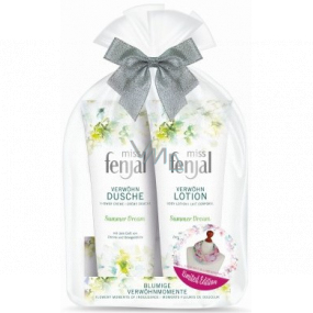 Fenjal Miss Summer Dream sprchový gél pre ženy 200 ml + telové mlieko 200 ml + šatka 1 kus, kozmetická sada