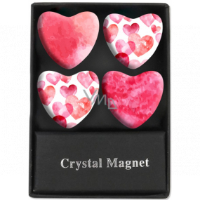 Albi Kryštálové magnetky Ružová srdce 4 kusy