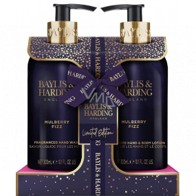 Baylis & Harding Mulberry Fizz mydlo na ruky 300 ml + mlieko na ruky a telo 300 ml, kozmetická sada pre ženy