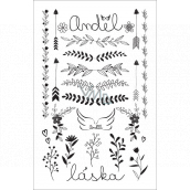 Tetovací obtisky Láska/anděl černé 13 x 8,5 cm