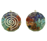 Orgonitový amulet, generátor energie 3,5 cm na voskovanej šnúre 60 cm