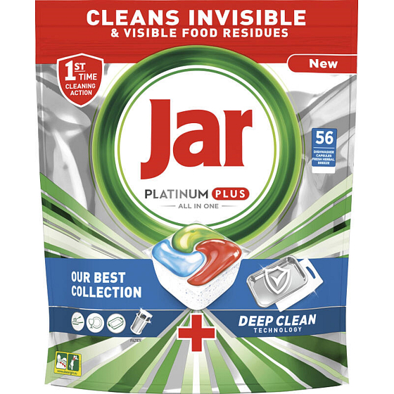 Kapsule do umývačky riadu Jar Platinum Plus Deep Clean 56 kusov