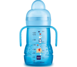 Fľaša Mam Trainer na ľahký prechod z dojčenia alebo z fľaše na pohár 4+ mesiace Modrá 220 ml