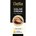 Delia Cosmetics Color Cream farbiaci krém na obočie s arganovým olejom 1.0 Black 15 ml + 15 ml