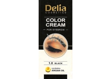 Delia Cosmetics Color Cream farbiace krém na obočie s arganovým olejom 1.0 Black 15 ml + 15 ml