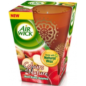 Air Wick Colours of Nature Rubínovo červené jablká prémiová vonná sviečka 150 g