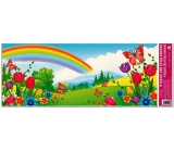 Okenná fólia bez lepidla krajinka s dúhou a tulipánom 60 x 22,5 cm 1 kus