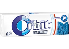 Wrigleys Orbit Sweet Mint žuvačky bez cukru dražé 10 kusov 14 g