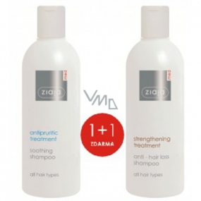 Ziaja Med Proti vypadávaniu vlasov šampón na vlasy 300 ml + ukľudňujúci šampón proti svrbeniu 300 ml, duopack