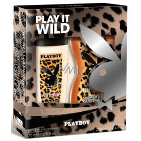 Playboy Play It Wild for Her parfumovaný deodorant sklo 75 ml + sprchový gél 250 ml, kozmetická sada