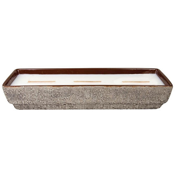 Woodwick Fireplace Fireside - Oheň v krbe vonná sviečka keramická strednej z prírodného sójového vosku 3 knôty 43 x 14 x 7 cm