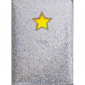 Albi Blok holografický linajkový na gumičku Hviezda glitr 19,5 x 14,2 x 1,5 cm