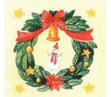 Nekupto Vianočné kartičky na darčeky Zelený veniec a snehuliak 6,5 x 6,5 cm 6 kusov