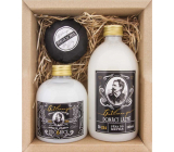 Bohemia Gifts Gentleman sprchový gél pre mužov 300 ml + pena do kúpeľa 500 ml + penivý bomba do kúpeľa 100 g, kozmetická sada