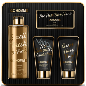 Grace Cole GC Homme umývací gél 250 ml + šampón 50 ml + hydratačný pleťový krém 50 ml + mydlo 100 g + plechová krabička, kozmetická sada pre mužov
