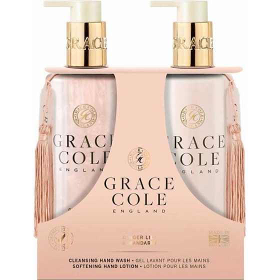 Grace Cole Ginger Lily & Mandarin - tekuté mydlo na ruky Ginger Lily and Mandarin 300 ml + jemný krém na ruky 300 ml, kozmetická sada pre ženy