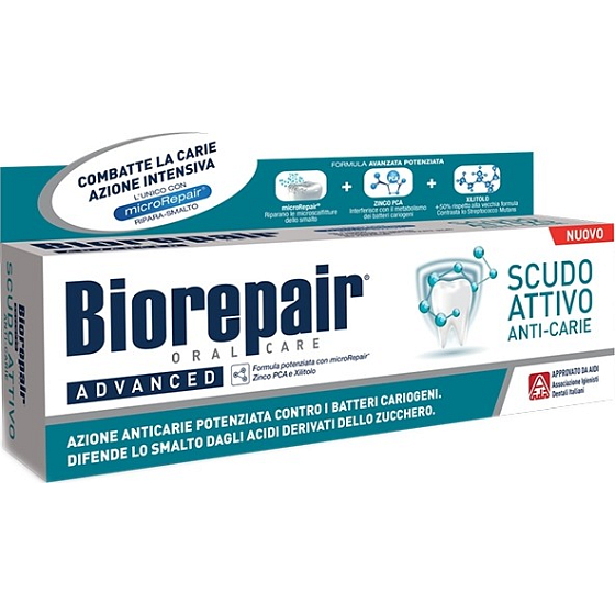 Biorepair Advanced Active Shield zubná pasta na citlivé zuby 75 ml