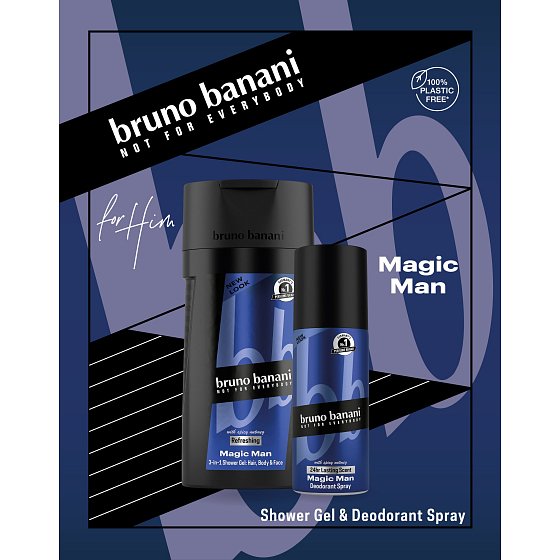 Bruno Banani Magic deodorant v spreji 150 ml + sprchový gél 250 ml, kozmetická sada pre mužov