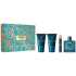 Versace Eros parfumovaná voda 100 ml + sprchový gél 75 ml + balzam po holení 75 ml + parfumovaná voda 10 ml miniatúra, darčeková sada pre mužov