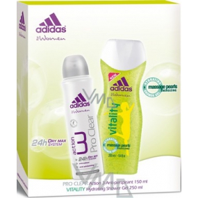 Adidas Action 3 Pro Clear antiperspirant dezodorant sprej 150 ml + sprchový gél 250 ml, kozmetická sada