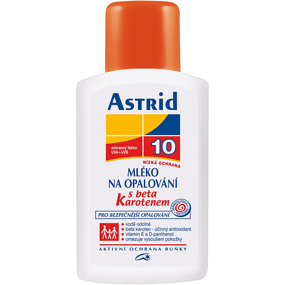 Astrid F10 Beta-karotén Mlieko na opaľovanie 200 ml