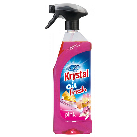 Krystal Olejový osviežovač na prevoňanie WC, kúpelní a verejných priestorov rozprašovač s originálnym parfémom ružový 750 ml