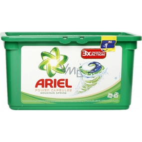 Ariel Power Capsules Mountain Spring gélové kapsule na pranie bielizne 3X More Cleaning Power 38 kusov 1094,4 g