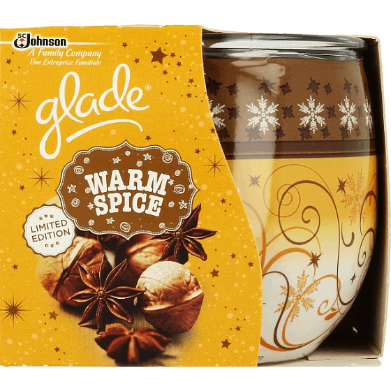 Glade by Brise Warm Spice vonná sviečka v skle, doba horenia až 30 hodín 120 g